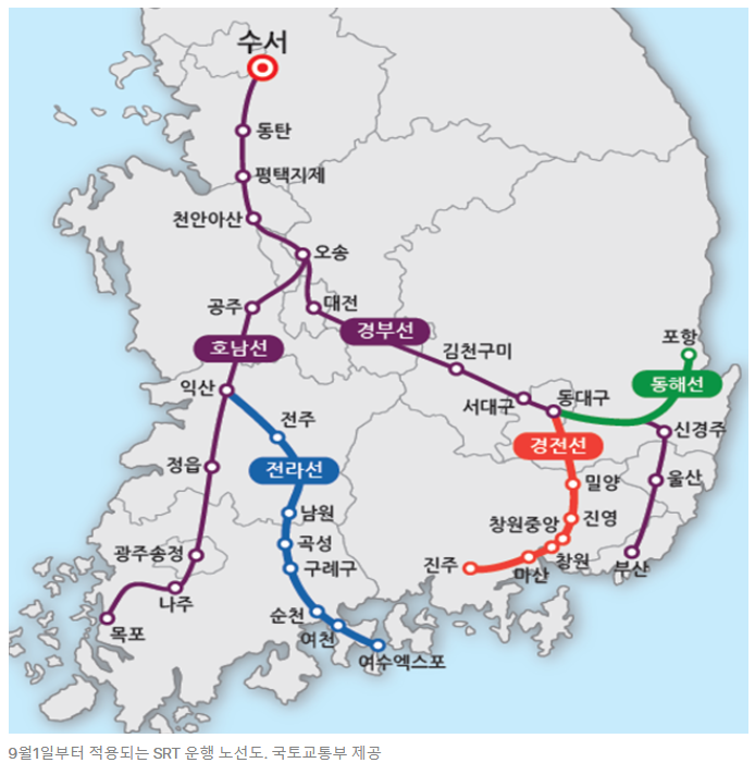 SRT, 창원·여수·포항 운행 시작(9/1~) SRT, 창원·여수·포항 운행 시작(9/1~)