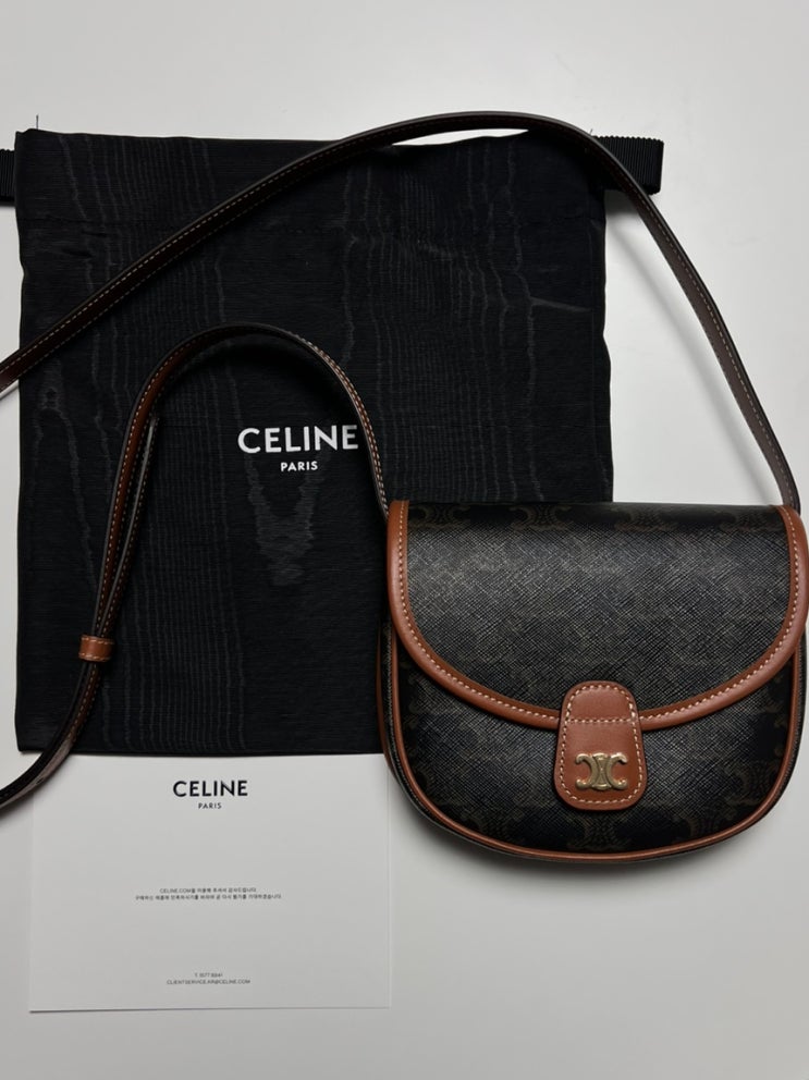  [CELINE] 셀린느 미니 베사체 트리옹프 캔버스 & 카프스킨