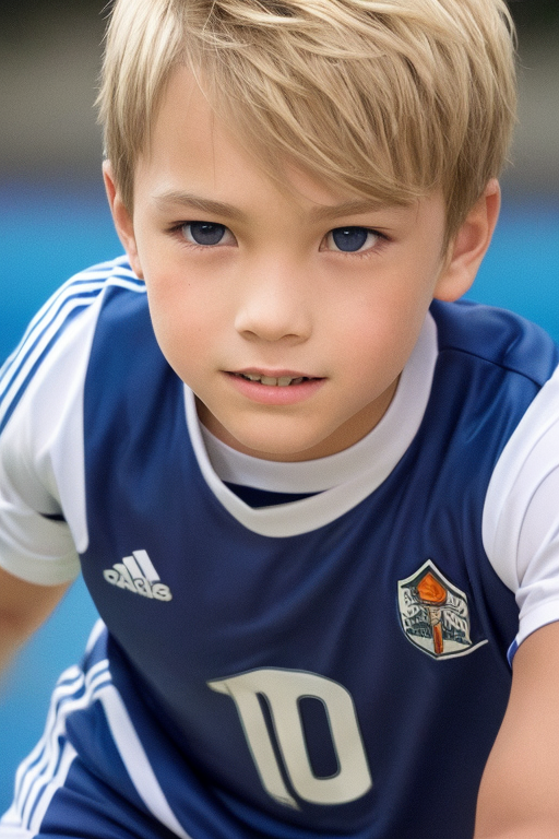 [Ai Greem] 그림_남자 385: Free image of a handsome boy with blond hair and blue eyes with soccer clothes