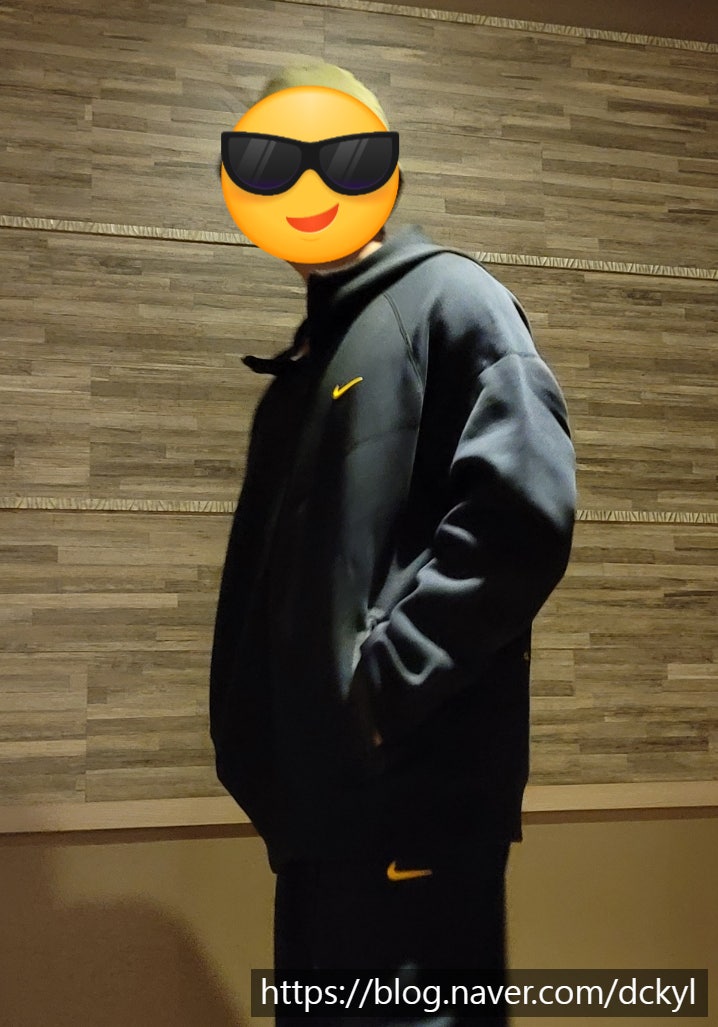 나이키 x 드레이크 녹타 테크 플리스 후드 블랙 오픈 헴 팬츠