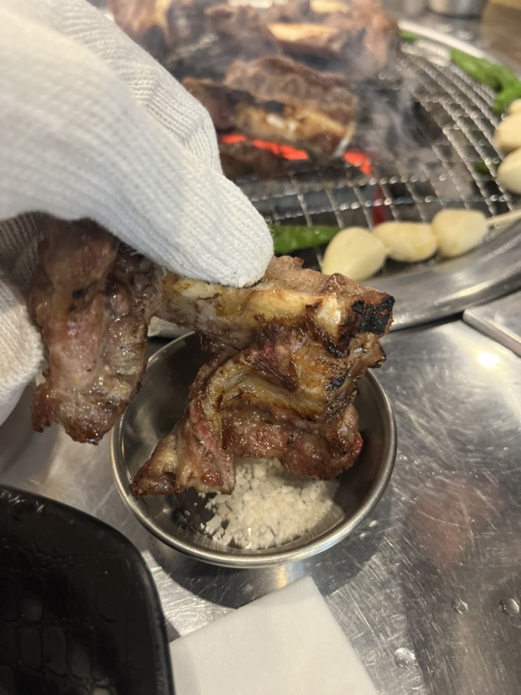  대전 괴정동고기집 팔팔생갈비 숯불향 가득 두툼한 생갈비