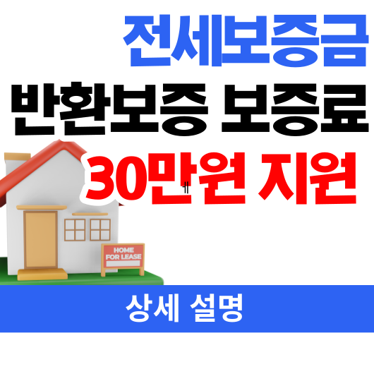  청년 전세보증금반환보증 보증료  최대 30만 원 지원