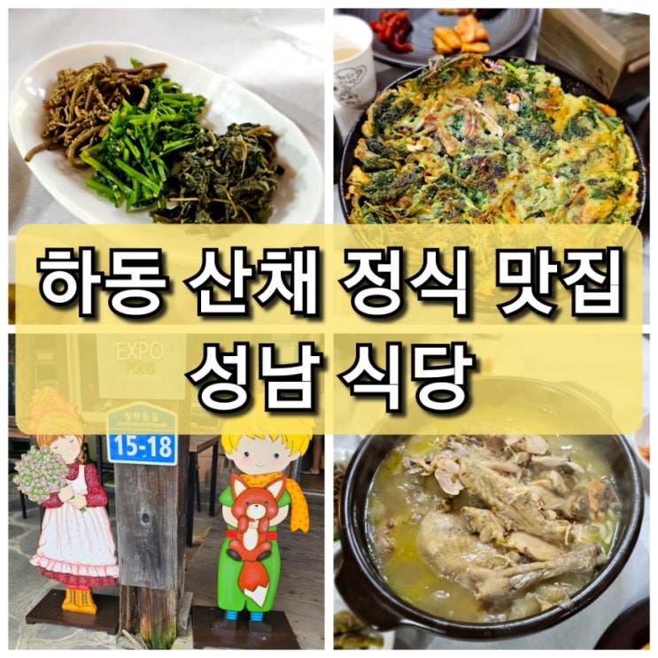  경남 하동 맛집 삼성궁 2분 거리 산채 정식 맛집 성남식당 내돈내산