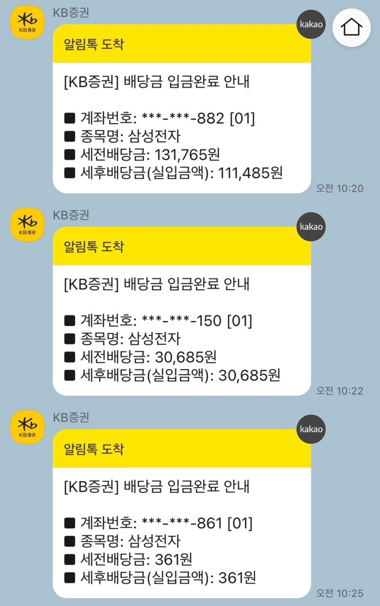  20232년 8월 16일 삼성전자 배당금입금