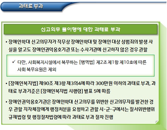 장애인 학대 신고의무자의 범위