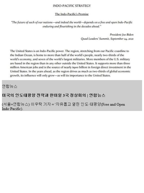 미국의 인도태평양 전략과 한미일 <b>3국 정상회의</b>