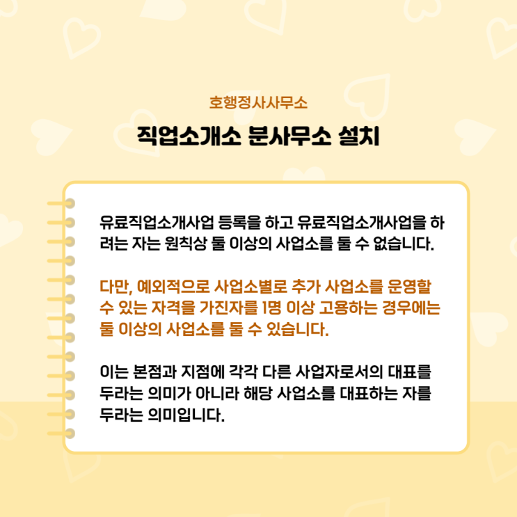  직업소개소 지부, 분사무소 등 사업소 추가