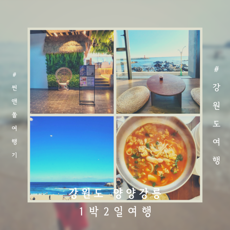  강원도 양양강릉 1박2일 여행코스 숙소 맛집 안목해변카페 시장투어