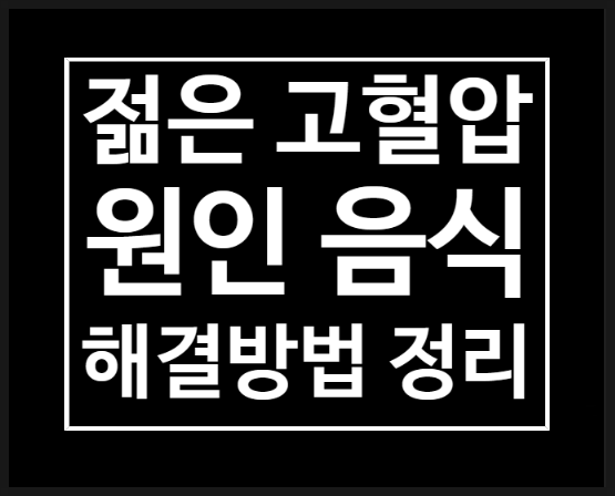 젊은 고혈압 원인 음식 해결법