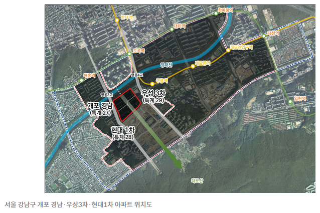 개포 경남·우성3차·현대1차 , 2340가구로 통합 재건축 개포 경남·우성3차·현대1차 , 2340가구로 통합 재건축