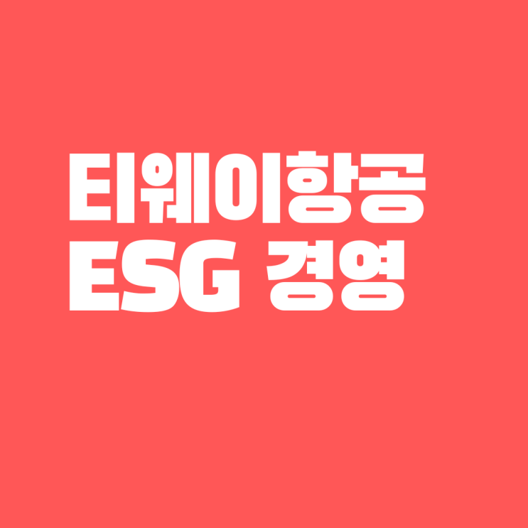  티웨이항공 ESG경영
