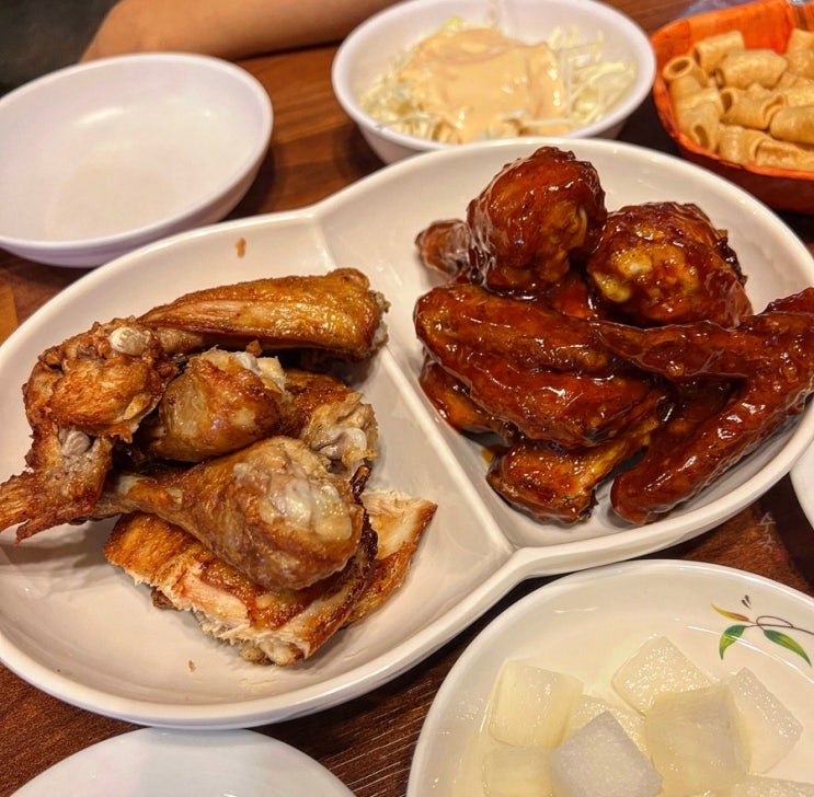  수원 매탄동 보드람치킨, 후라이드 양념치킨 반반 솔직후기