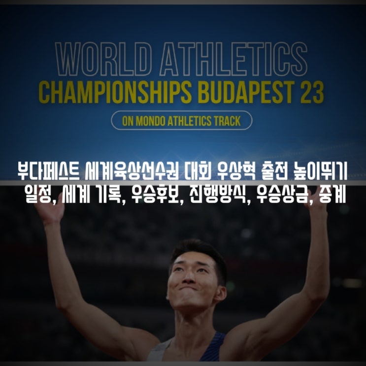 부다페스트 <b>세계</b>육상<b>선수권</b> 대회 개요, <b>우상혁</b> 출전, 높이뛰기... 