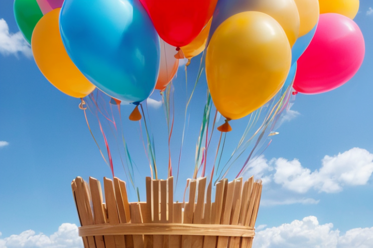  [Ai Greem] 사물_풍선 015: Free image of "Balloons Floating in the blue blue Sky"