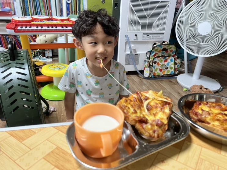  유아 어린이 간식 엄마표 요리 식빵 피자빵 만들기 키즈 쿠킹 실내놀이