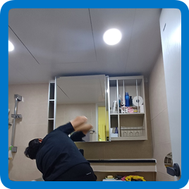 욕실 수건장 철거 댐퍼 장착 슬라이드장으로 교체