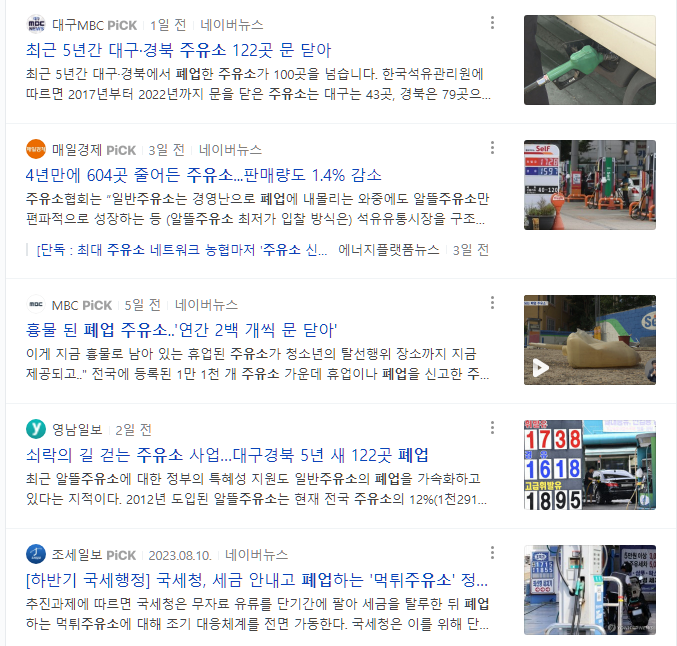  주유소 폐업 증가. 주유소 폐업이 증가하는 이유