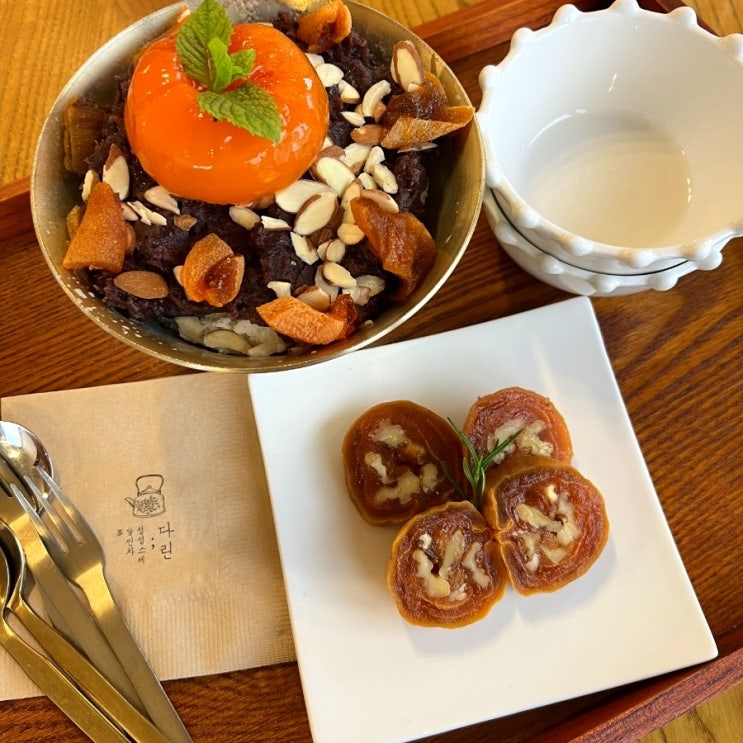  제주도 서귀포 법환 카페 다린 수제팥으로 만든 홍시 빙수