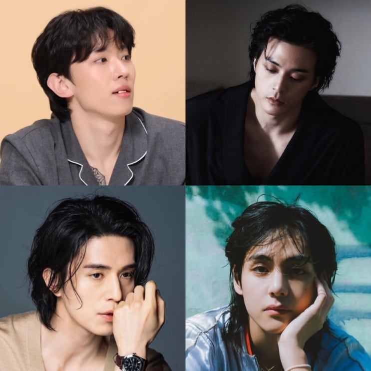  남자 장발 단발 긴머리 연예인 헤어스타일 리프컷,펌 가르마펌 파마 종류