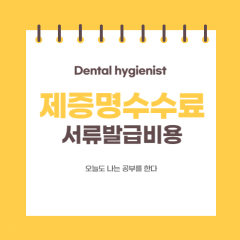  [업무 기록] 3. 제 증명 수수료, 서류 발급 비용 /의료기관, 치과