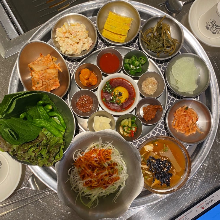  서여의도 회식장소 셋째집 2호점 리뷰 - 꼬들살, 꽃항정살, 꽃삼겹살, 들기름 다담면, 한우 된장찌개