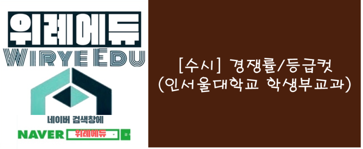  [수시] 인서울 주요대 3개년 경쟁률/등급컷(학생부교과)
