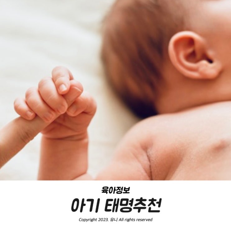  2024 용띠 아기태명 추천 순우리말로 지어요.