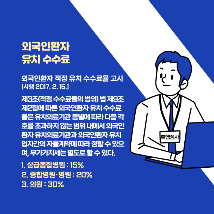 외국인환자 유치 병상 수 제한 및 적정 유치 수수료율