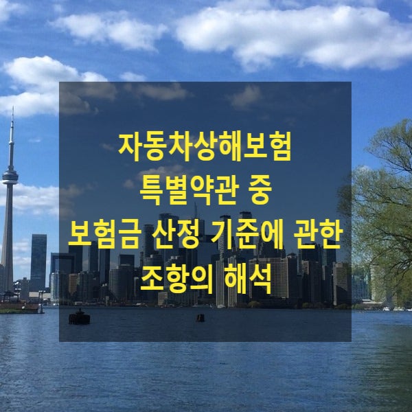  자동차상해보험 특별약관 중 보험금 산정 기준에 관한 조항의 해석