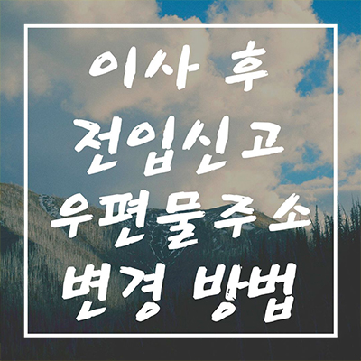  이사 후 전입신고 우편물 주소 변경 방법 ! 개념정리 톡톡