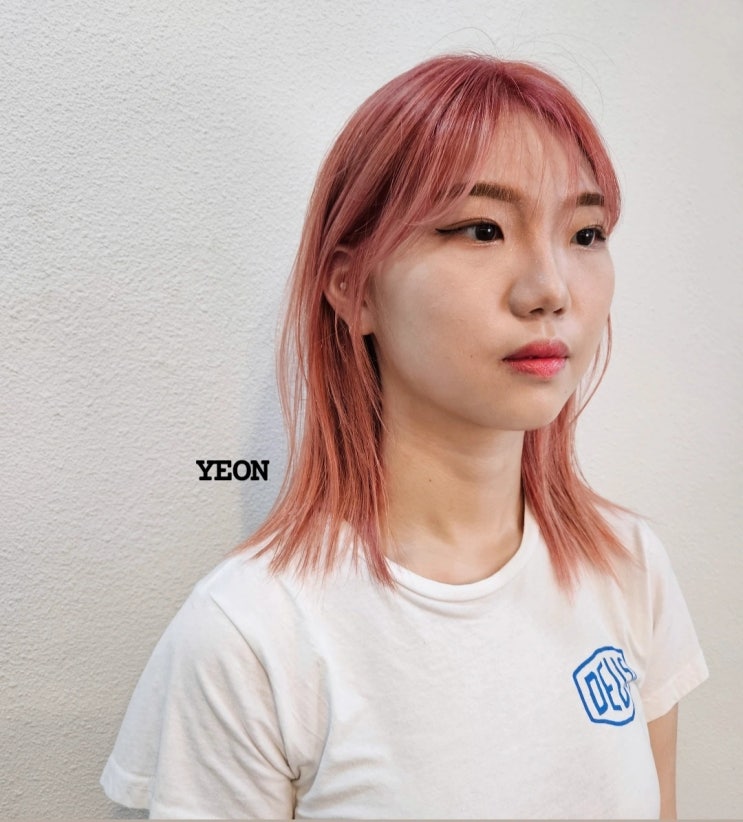  석촌역 미용실 코랄핑크 탈색 염색 연디자이너 연쌤