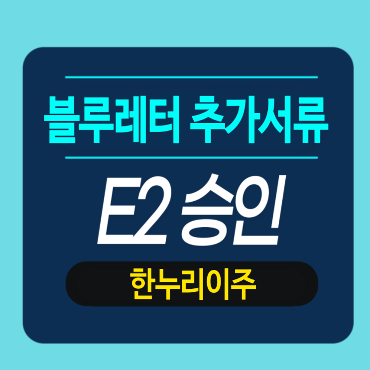 E2 비자 블루레터 · 추가서류 제출 후 승인