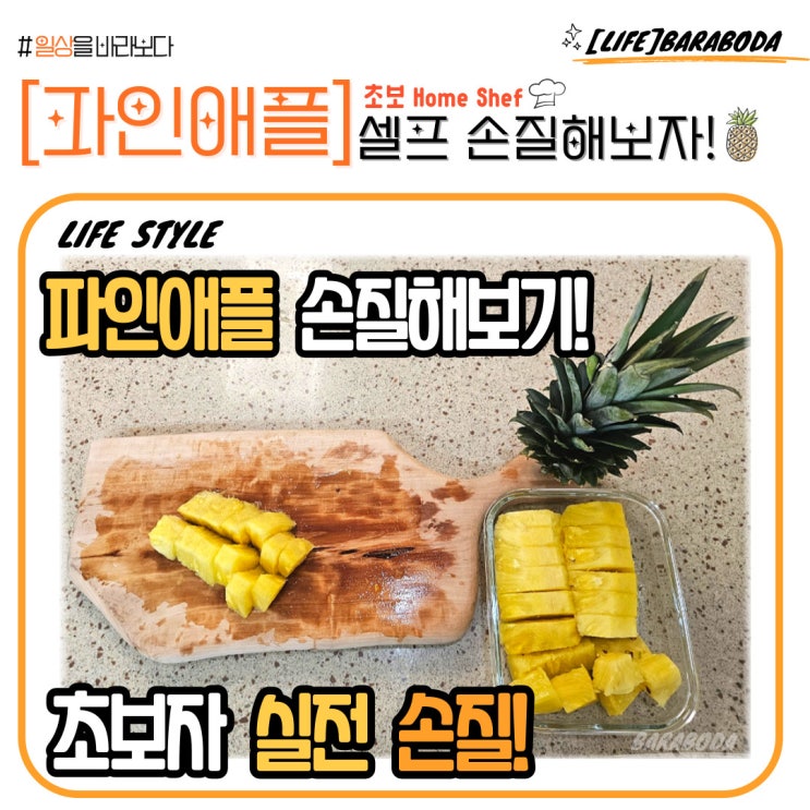  [초보 가능] 파인애플 셀프 자르기(feat. 보관법, 쓰레기 배출법)