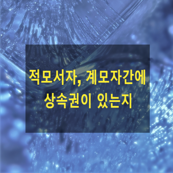  적모와 혼인 외의 출생자, 계모자간에 상속권이 있는지