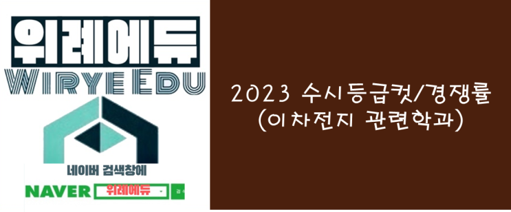  [수시] 인서울 '이차전지'학과 입결(배터리공학, 신소재공학, 미래에너지공학, 융합에너지공학, 화학에너지공학)