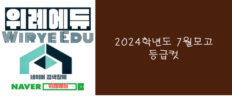  2024학년도 7월모고 과목별 등급컷