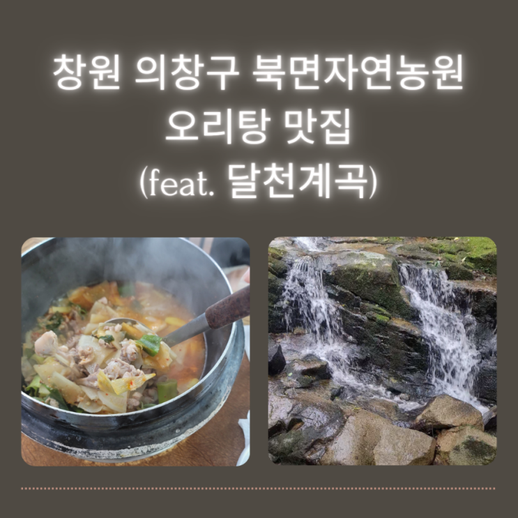 창원 의창구 북면 오리탕 맛집 :: 북면자연농원 (feat. 가성비 피서 달천계곡)