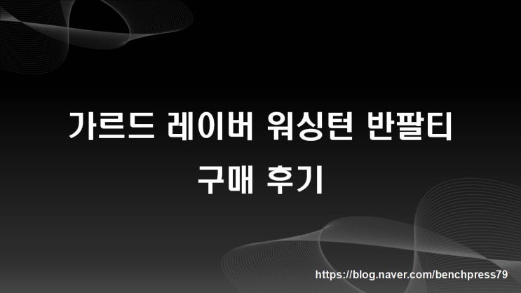  가르드 레이버 워싱턴 반팔티 구매 후기(내돈내산)
