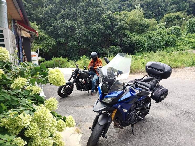 야마하 오토바이 MT09 트레이서 체인 관리와 블로그 이웃과의 라이딩