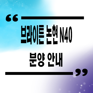  브라이튼 논현 N40 즉시입주 아파트 학동역 신규아파트 잔여세대 분양가