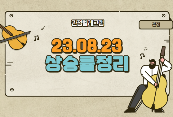  8월23일 상승률정리 (스마트레이더.우리로.텔레필드.코위버.케이씨에스.엑스게이트.엠젠솔루션.피피아이.올리패스.태양금속.디알텍.아이윈플러스.옵티시스.덕성.파이버프로.휴비스)