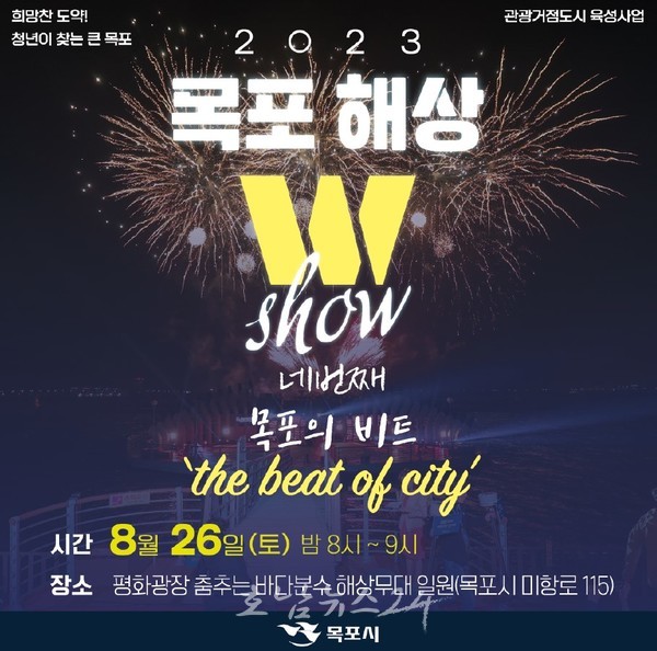  목포시, 8월 26일 정기공연 평화광장에서 목포해상W쇼 공연 개최