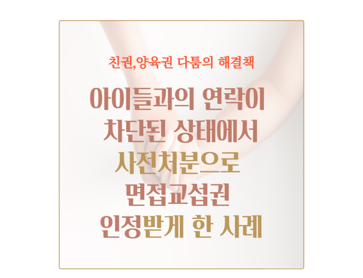  사전처분 면접교섭 인용 사례