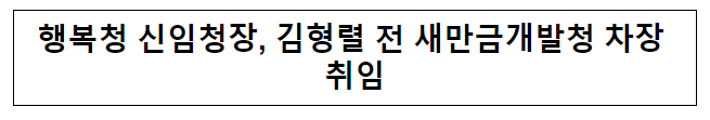 행복청 신임청장, 김형렬 전 새만금개발청 차장 취임 행복청 신임청장, 김형렬 전 새만금개발청 차장 취임