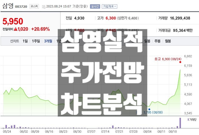 삼영 주가 전망 외국인들 주식 집중 매수