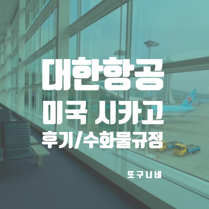  시카고 비행기 대한항공 수화물 무게 미국행 수하물 규정 기내식 후기 KE037