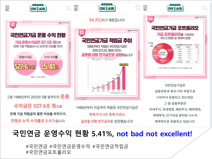  국민연금 운영수익률 현황 5.41%, not bad not excellent!