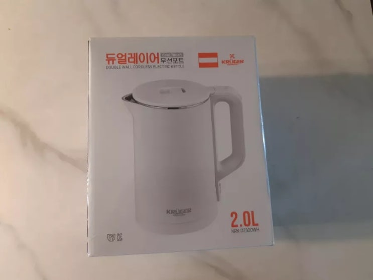 크루거 커피포트 KRK-D2300WH 개봉기 및 장단점 크루거 커피포트 KRK-D2300WH 개봉기 및 장단점