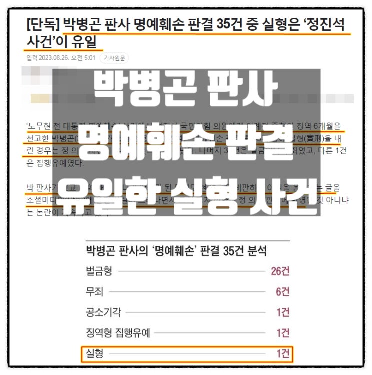 정진석사건 박병곤판사 유일한 명예훼손 실형사건