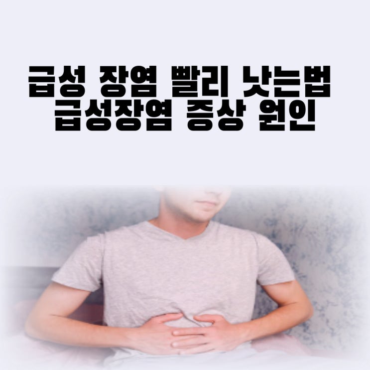 급성 장염 빨리 낫는법 5가지 급성장염 증상 원인